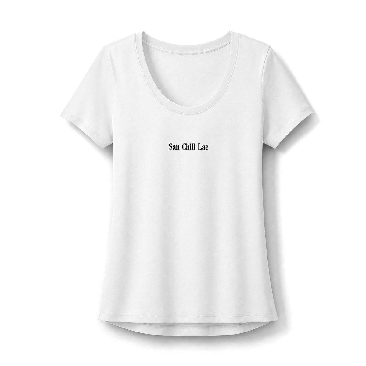 San Chill Lae Luxe Women's Scoop Tee — White