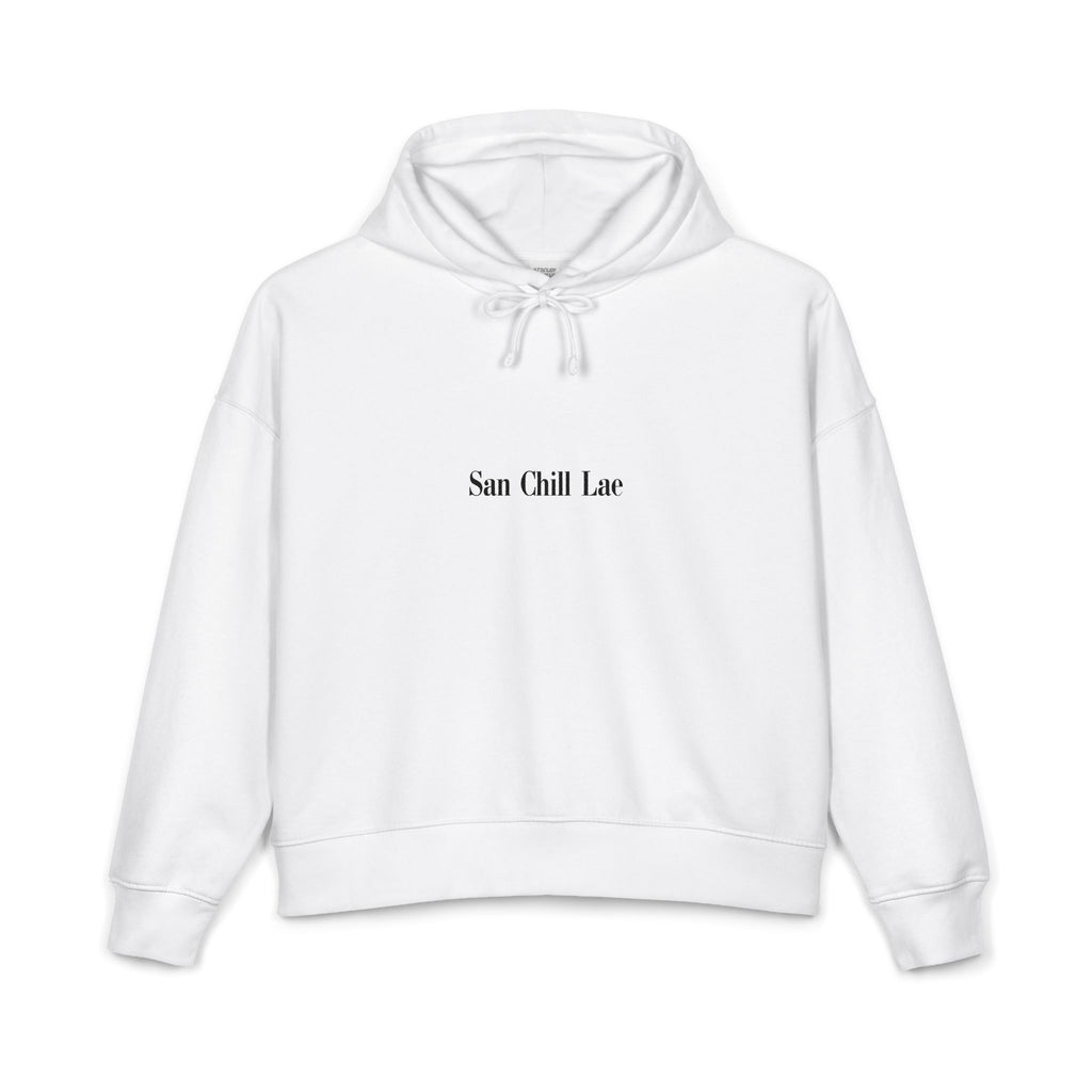 San Chill Lae Luxe Women's Organic Hoodie — Cozy Casual Pullover/White