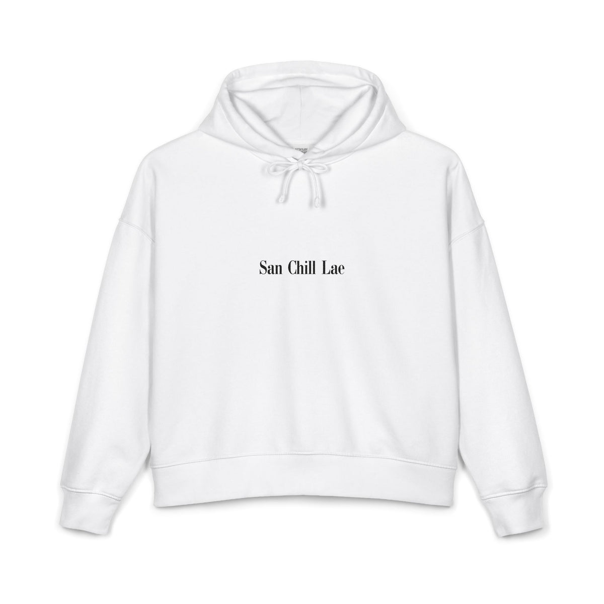San Chill Lae Luxe Women's Organic Hoodie — Cozy Casual Pullover/White
