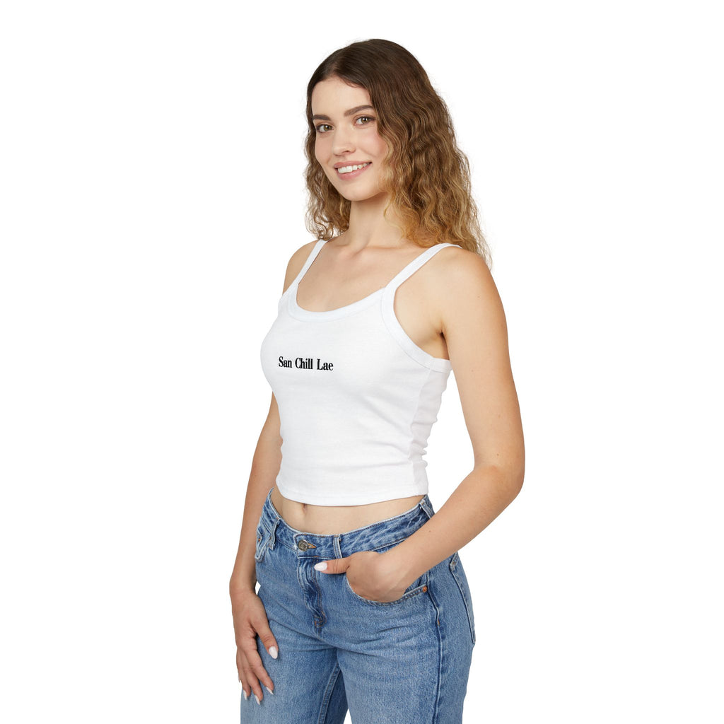 San Chill Lae Spaghetti Tank Top - White