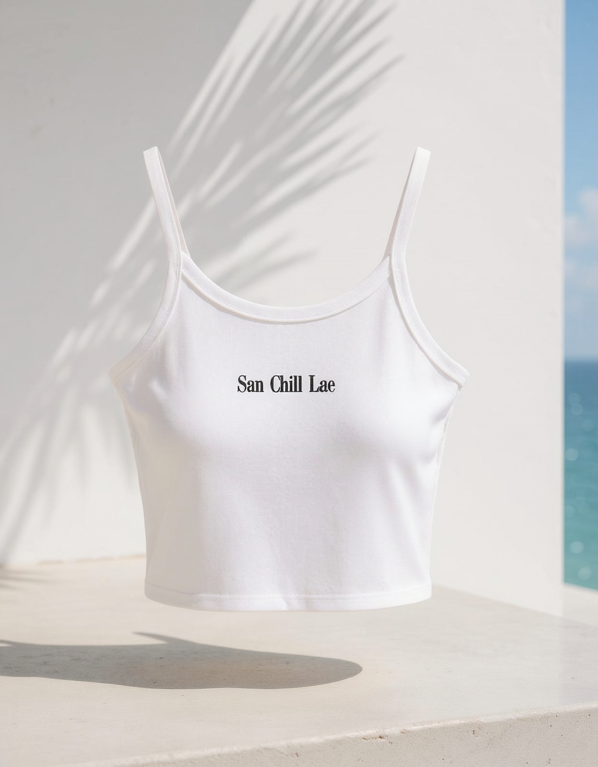 San Chill Lae Luxe Spaghetti Tank Top - White