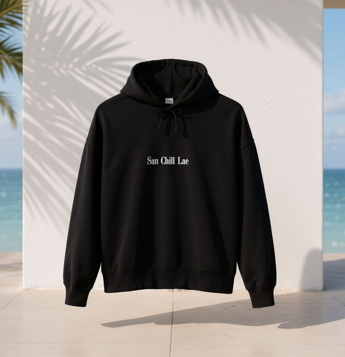 San Chill Lae Luxe Women's Organic Hoodie — Cozy Casual Pullover/Black